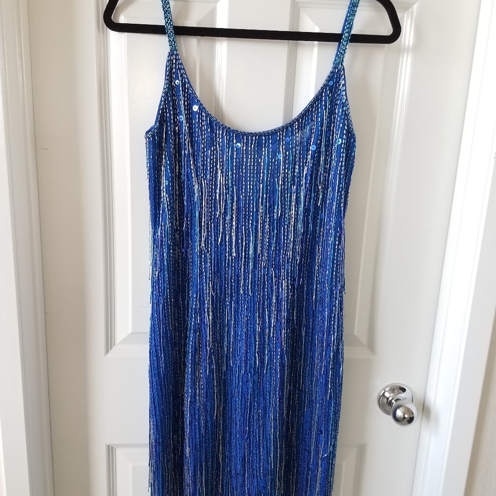 Blue beaded dress